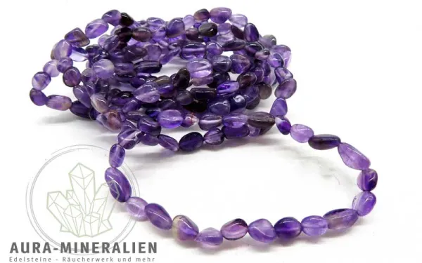 Amethyst Nugget Armband elastisch aus bolivianischem Naturstein