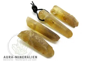 Echter gebohrter Citrin Naturkristall Anhänger aus Kongo Katanga